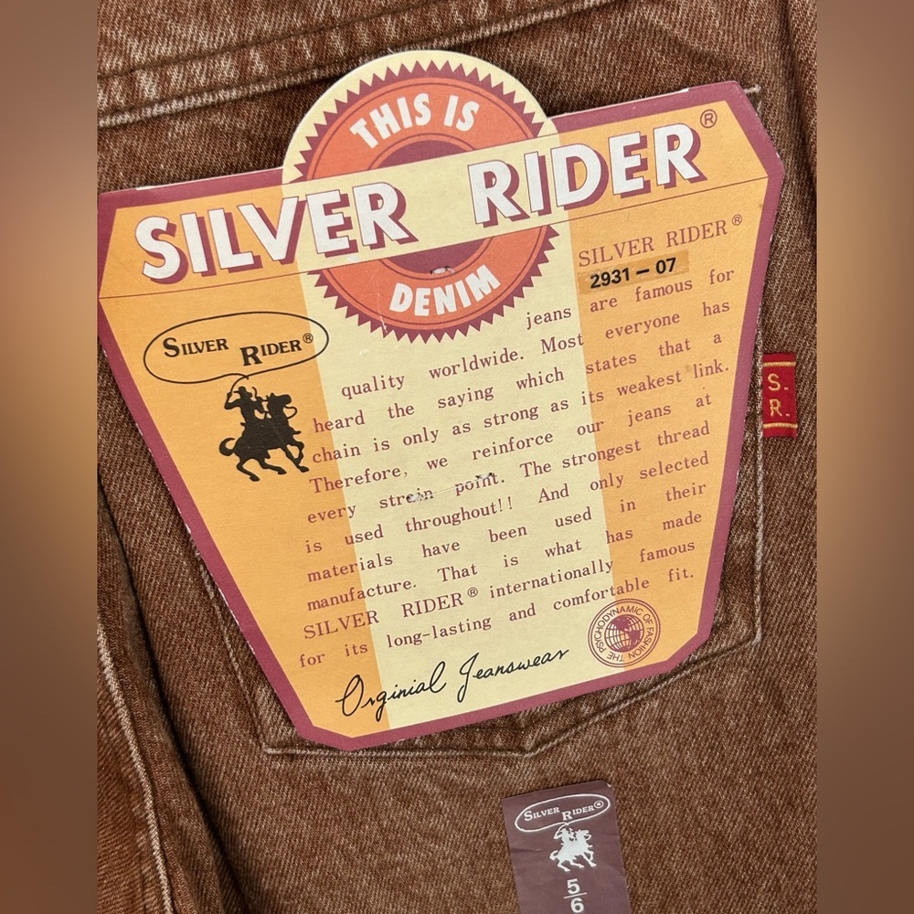 Vintage Silver Rider Denim Jeans Brown Wash New With Tags Size 5/6 - Picture 6 of 10